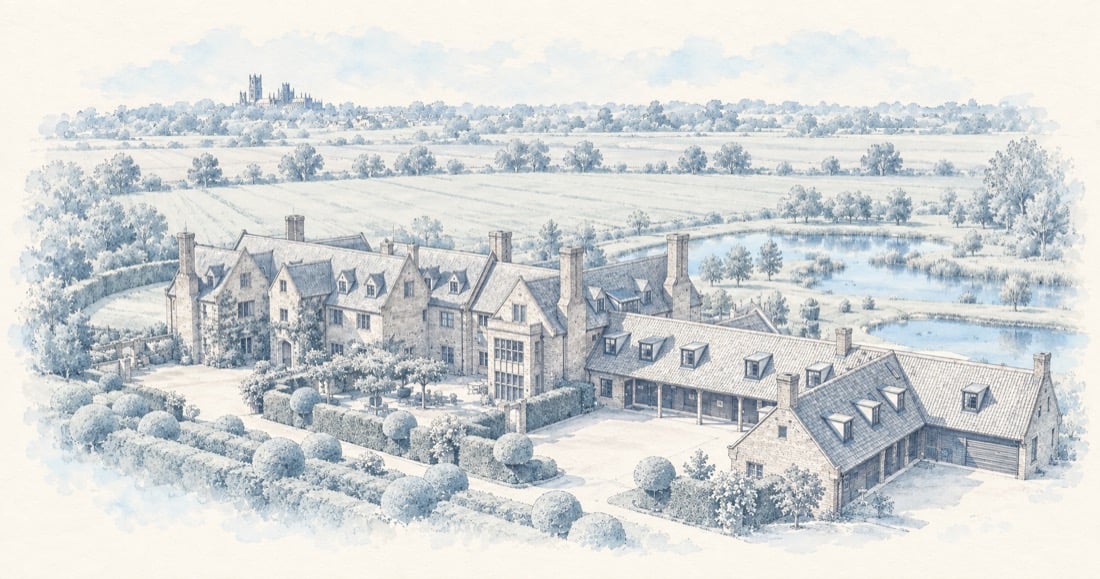 Watercolour of The Old Hall Ely